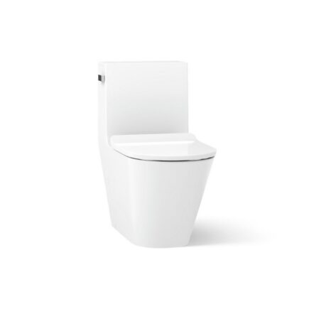 Brazn® One-piece compact elongated toilet with skirted trapway, dual-flush
