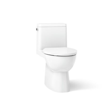 Reach® One-piece compact elongated toilet with skirted trapway, 1.28 gpf