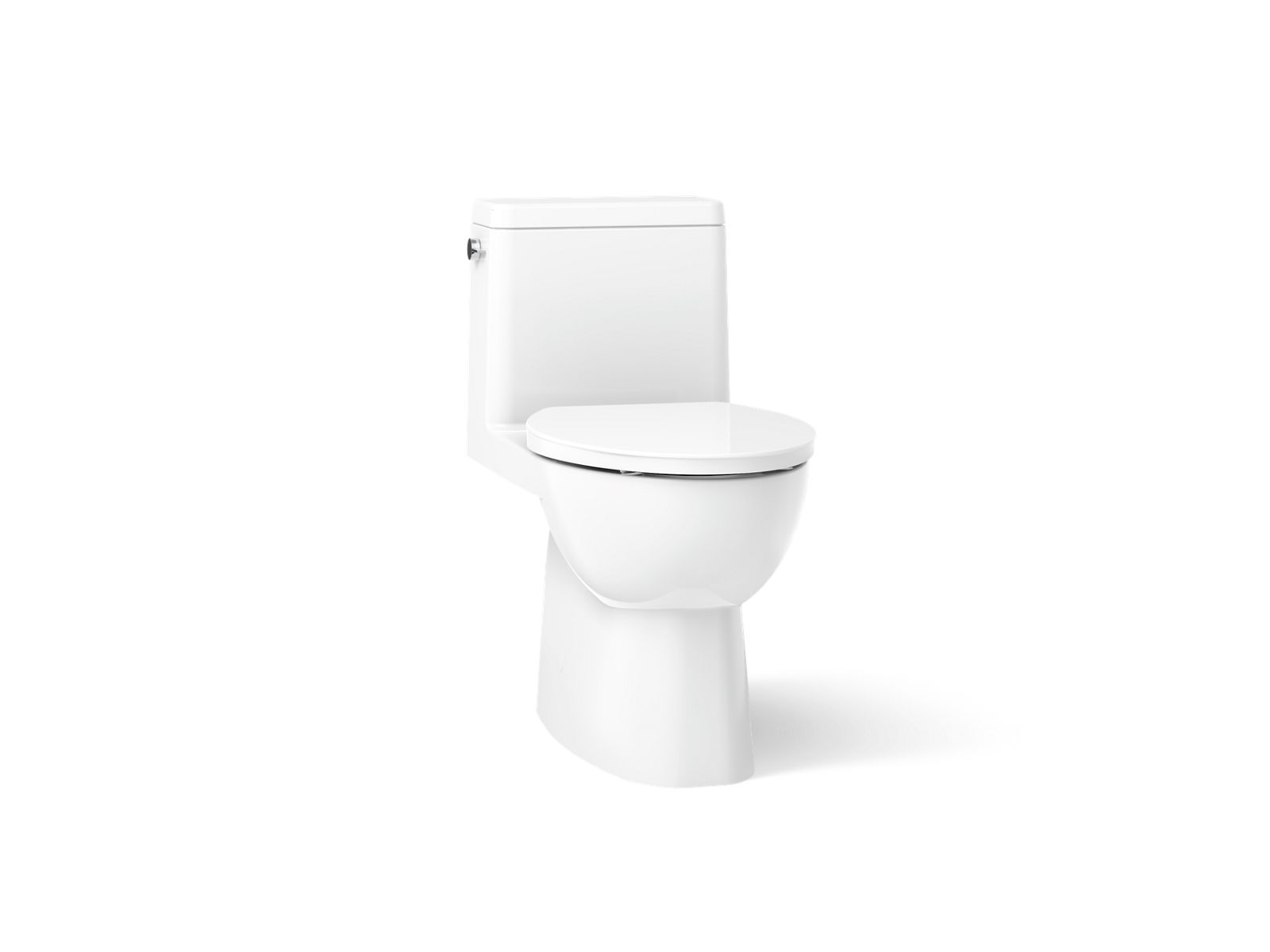 Reach® One-piece compact elongated toilet with skirted trapway, 1.28 gpf